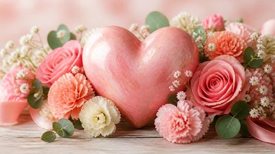 Открытка с сердечком любимой маме на день рождения
